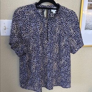 Jensen Leopard Print Blouse - Purple and Black